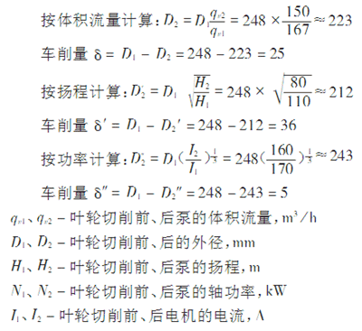 葉輪車(chē)削量計(jì)算方法